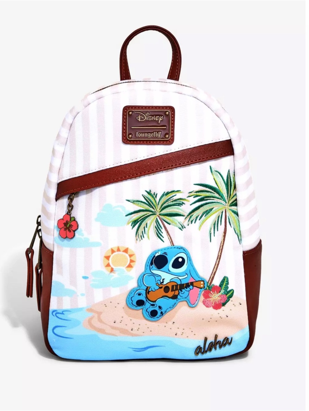 Loungefly Kids Stitch Aloha Mini Backpack - Pink, Brown & Blue